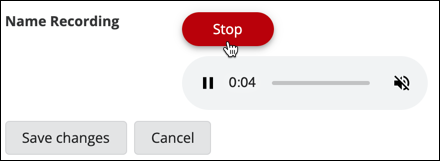 Once you have finished recording, click the "Stop" button.