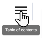 Find the Table of Contents button at the top right of the syllabus.