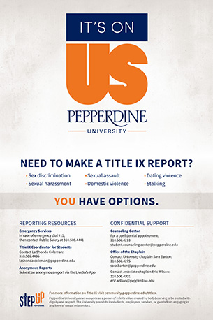 Title IX Reporting Resources Poster