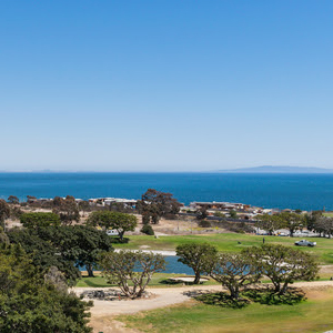 View of Alumni Park and Pacific Ocean
